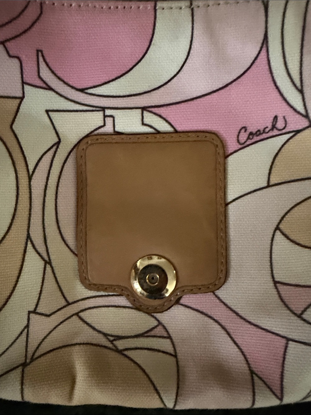 Coach Pink, Tan and Cream Signature Buckle Mini Shoulder Bag - Picture 3 of 11